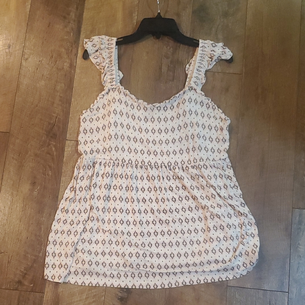 Torrid Cream Floral Ruffle Sleeve Blouse